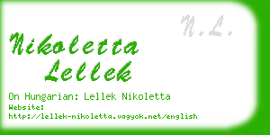 nikoletta lellek business card